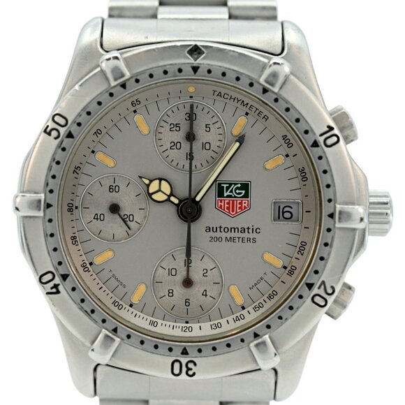 Rare Men's Tag Heuer 38mm 2000 Series Automatic Stainless Chrono Watch- 760.306! - Picture 1 of 10